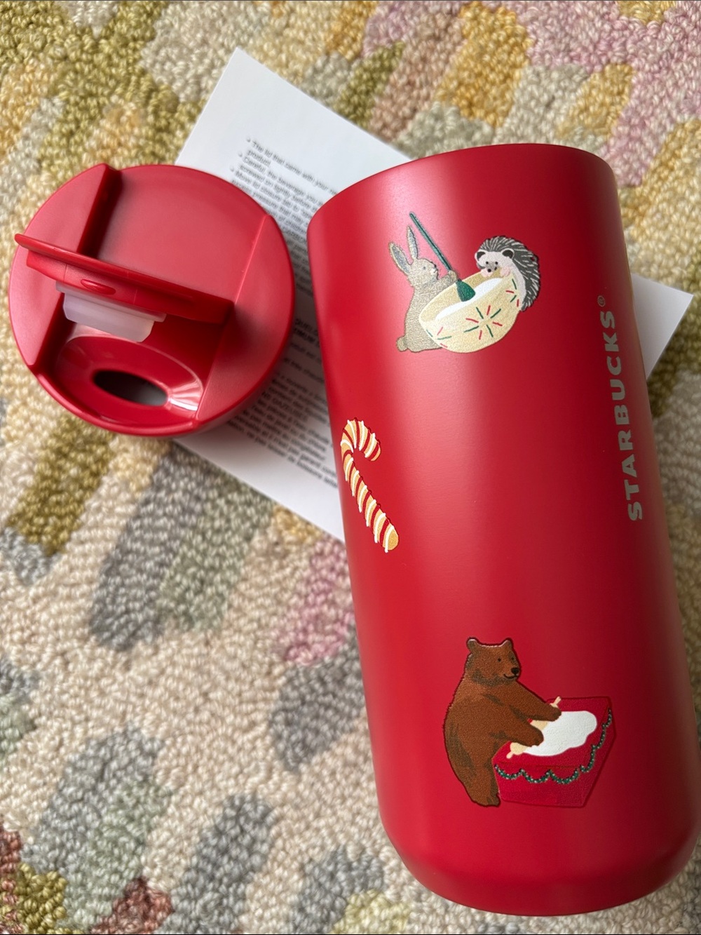 Starbucks Red Gingerbread Holiday 2025 Metal Tumbler NWT iconic illustrations
